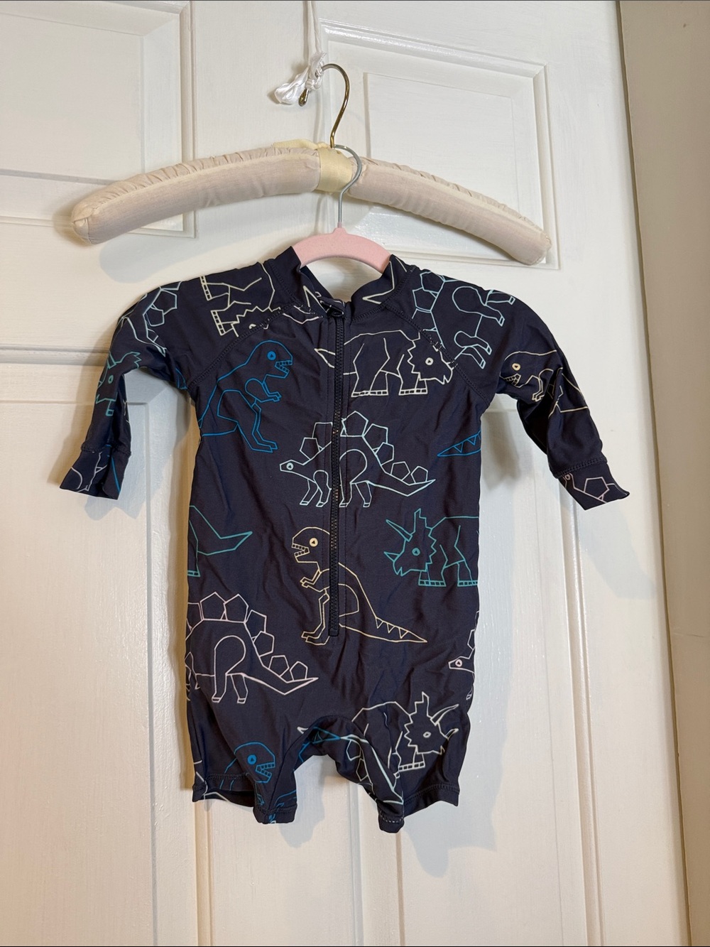 Cotton On Navy Dino Zip-Front One-Piece Bodysuit